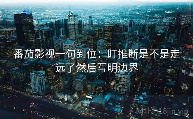 番茄影视一句到位：盯推断是不是走远了然后写明边界
