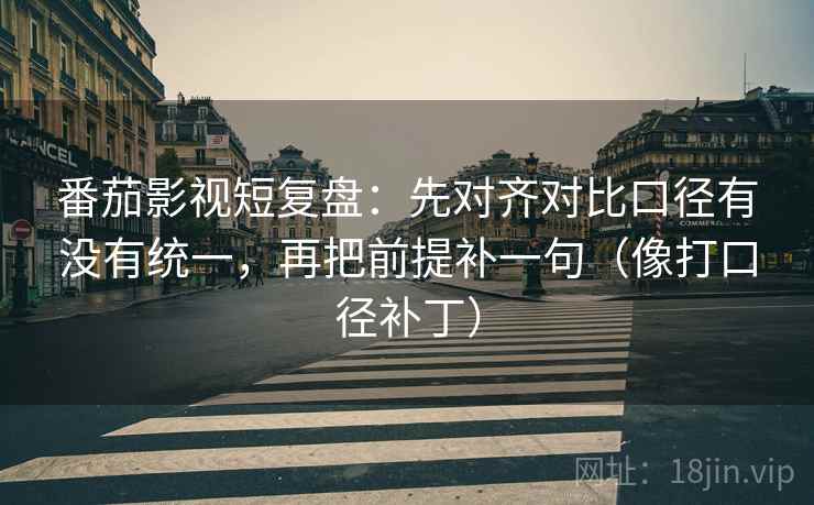 番茄影视短复盘:先对齐对比口径有没有统一,再把前提补一句(像打口径补丁)