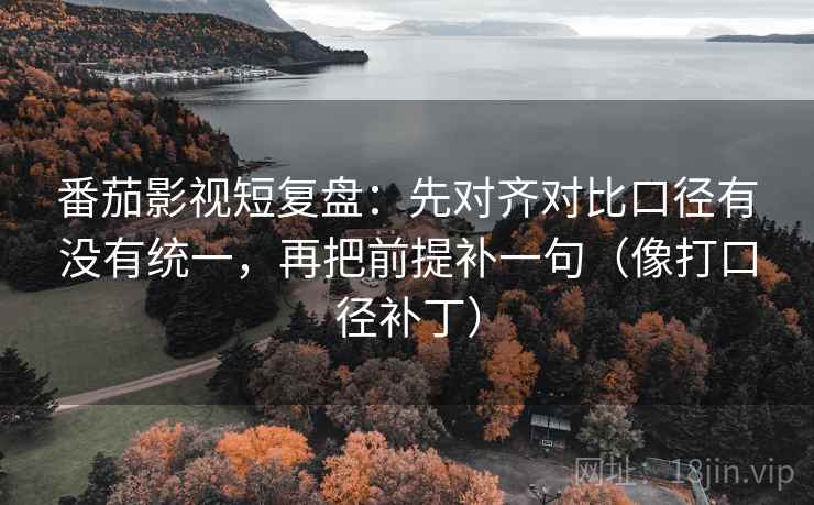 番茄影视短复盘:先对齐对比口径有没有统一,再把前提补一句(像打口径补丁) 番茄影视短复盘:先对齐对比口径有没有统一,再把前提补一句(像打口径补丁)