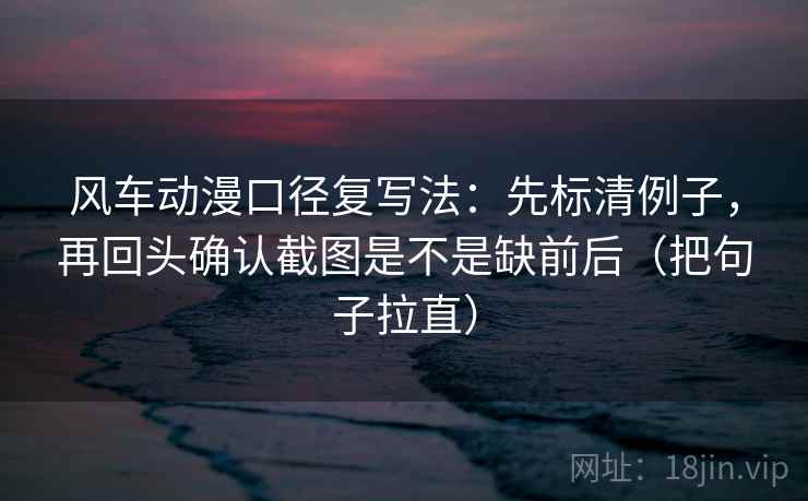 风车动漫口径复写法：先标清例子，再回头确认截图是不是缺前后（把句子拉直）